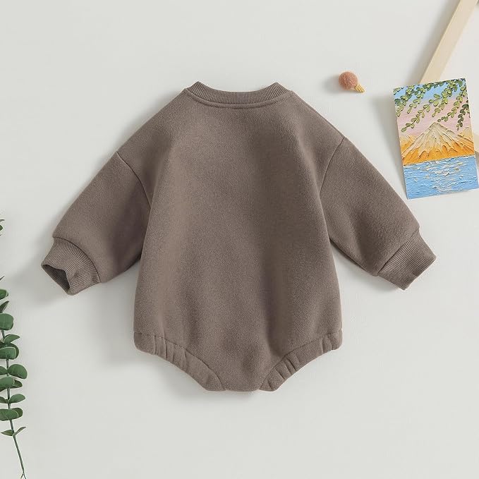 VISGOGO Newborn Infant Baby Boy Girls Oversized Romper Little Dude Sweater - Image 4