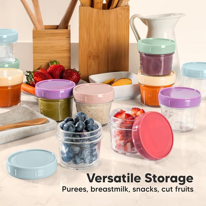KeaBabies 4pk 8oz Glass Baby Food Containers - Image 8