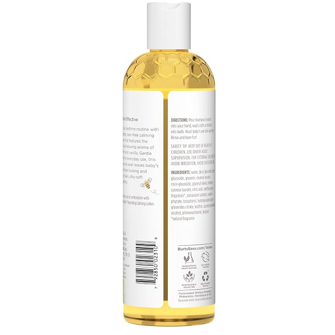 Burt's Bees Baby Shampoo & Wash, Calming Tear Free Baby Soap, 12 Fl Oz - Image 11