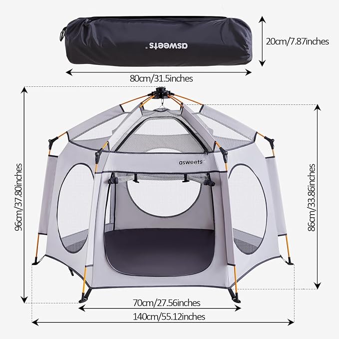 Asweets 4 in 1 Pop Up Playpen Indoor and Outdoor Portable, Lightweight Baby - Image 7