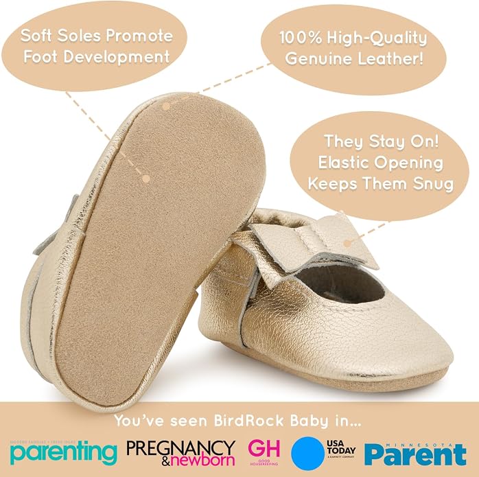 BirdRock Baby Bow and Knot Moccasins - Image 3
