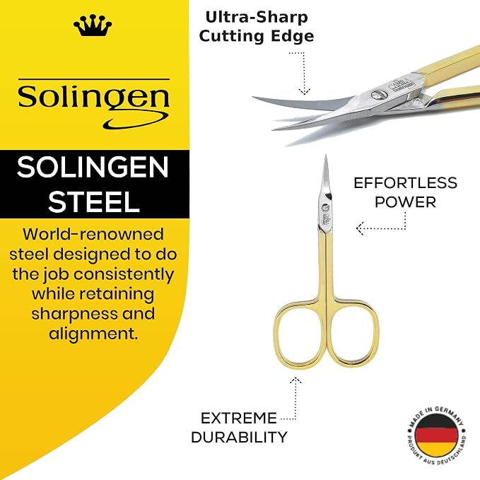 CS04 Professional Nail Cuticle Scissors, Hypoallergenic Gold Plated Sharp - Image 5