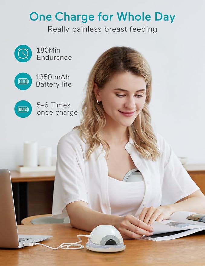 Paruu P20 Electric Breast Pump Hands Free, 4 Modes & 12 Levels Suction - Image 5