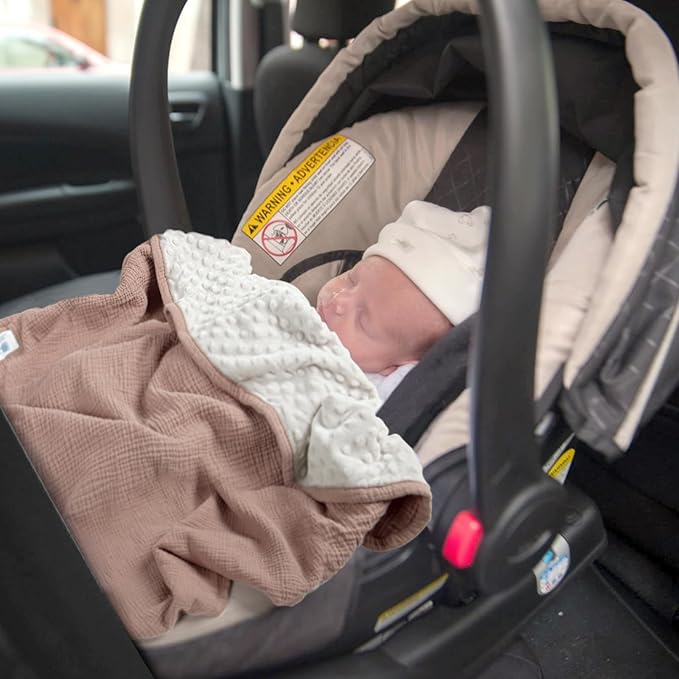 lulumoon Baby Blanket for Newborn Receiving: Minky Dot & Muslin Lightweight - Image 9