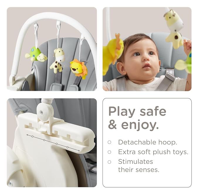 KÜB 3-in-1 Foldable Baby High Chair, 7 Height & 4 Recline Adjustable Seat & Tray - Image 7