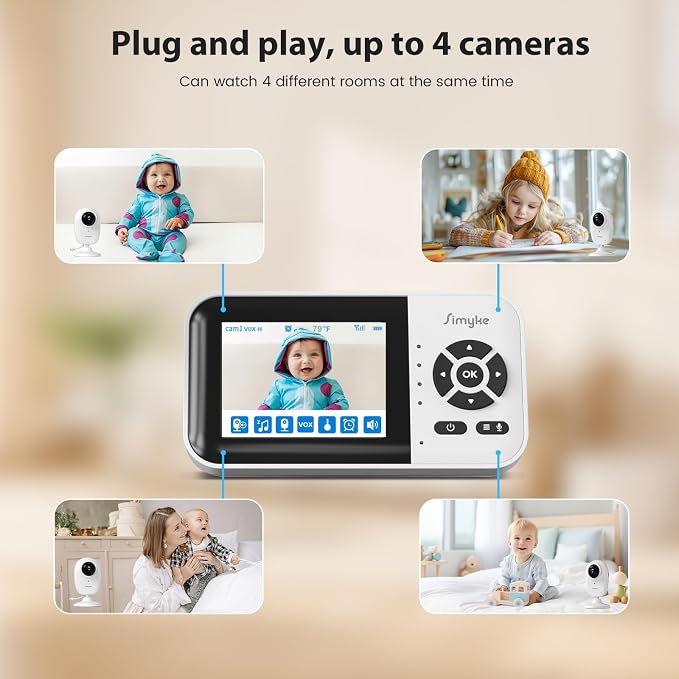 Dual Mode Baby Monitor, 1080p Video APP, 2.8'' IPS Screen, 10-Hour Streaming - Image 6