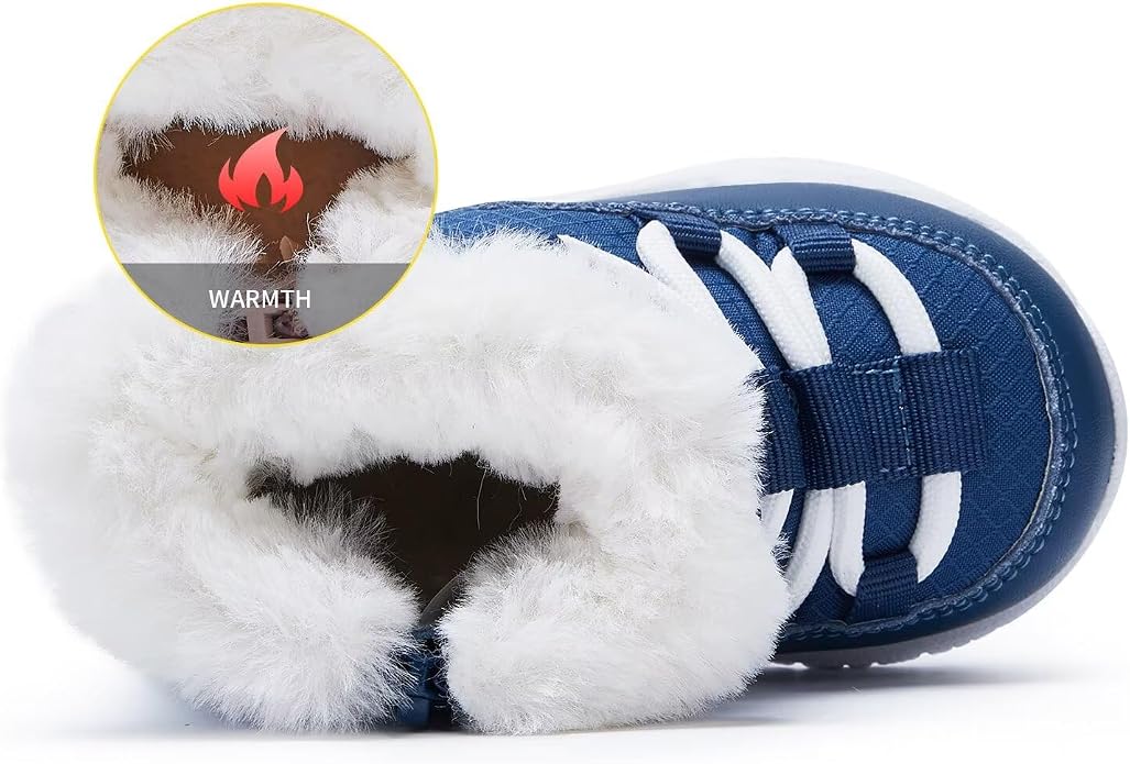 BMCiTYBM Girls Boys Snow Boots Warm Winter Fur Lined Baby Shoes - Image 3