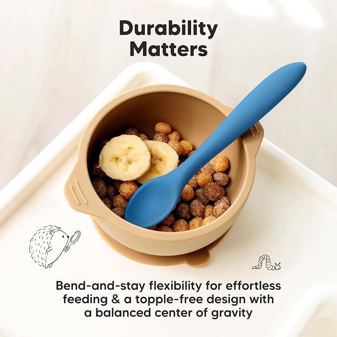KeaBabies Silicone Baby Spoons, Self Feeding 6-12 months - Image 7
