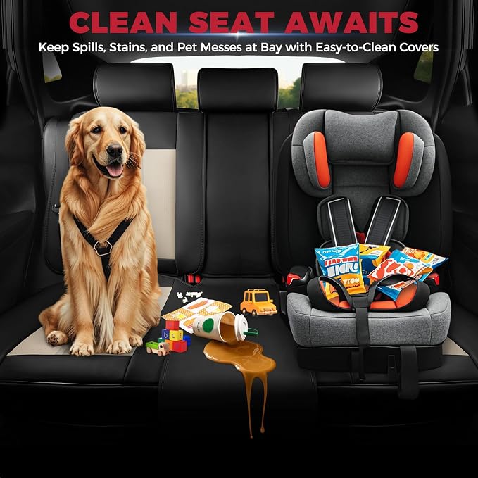 FREESOO Car Seat Covers Full Set, Leather Seat Covers - Image 7