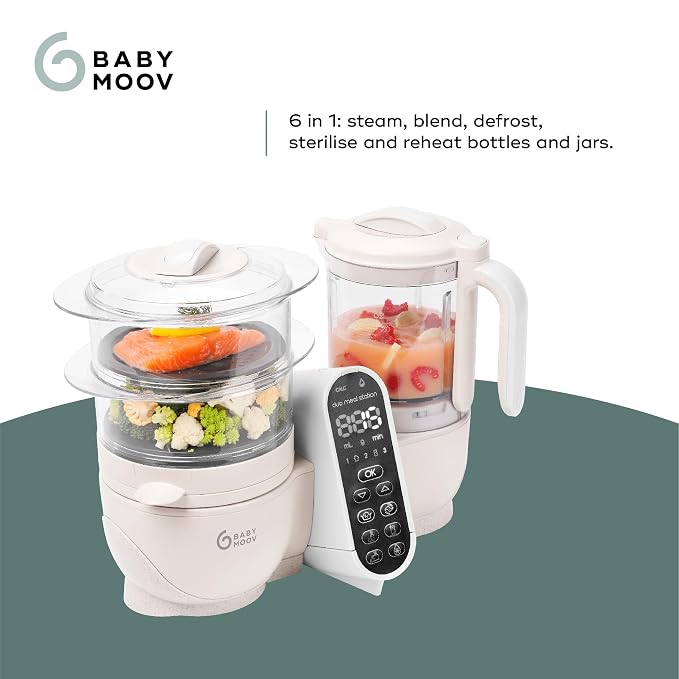 Babymoov Duo Meal Station 6 in 1: Multi-Speed Baby Food Maker Steamer and Puree - Image 2