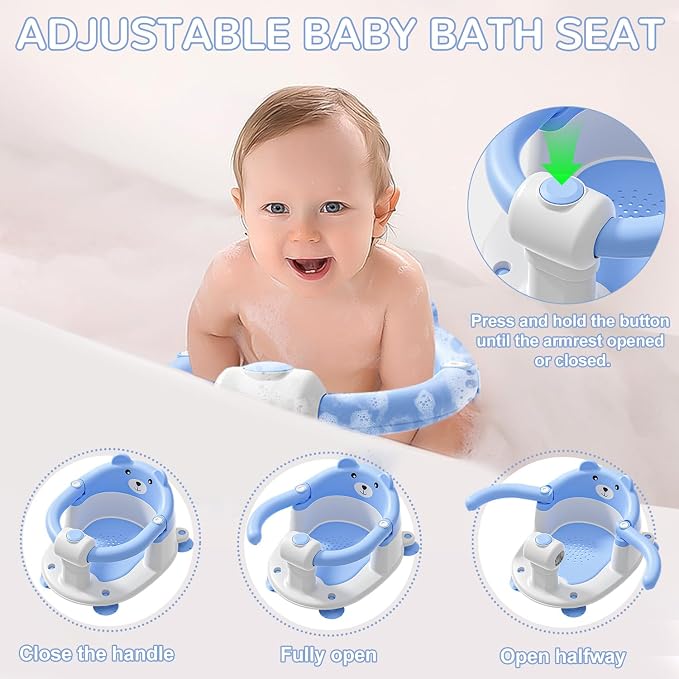 Baby Bath Seat for Babies 6 Months & up, Non-Slip Toddler Bath Seats for Babies - Image 5