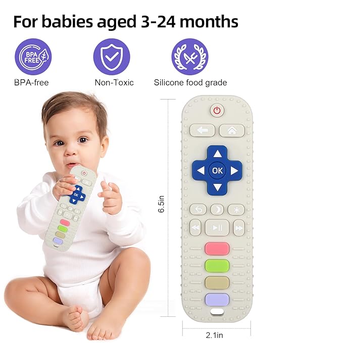 Chuya Silicone Baby Teether Toy TV Remote Control Shape Chew Toy - Image 2