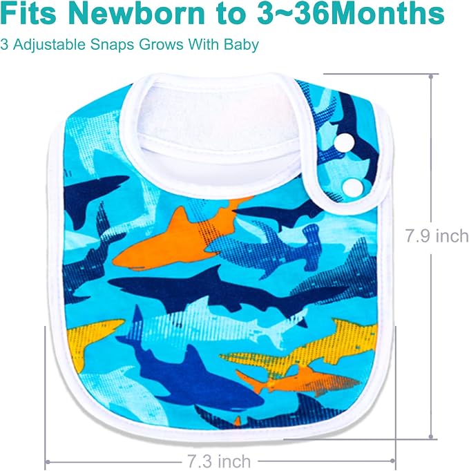 Baby Bibs Soft and Absorbent Organic Cotton Bandana Drool Bibs Set - Image 3