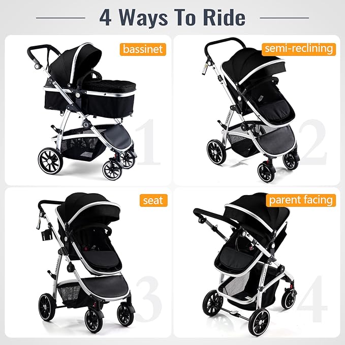 Baby Stroller, 2-in-1 Reversible Toddler Seat - Image 2
