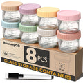 8 Pack Glass Baby Food Storage Containers, 4 oz Leakproof Baby Food Jars by RowinsyDD
