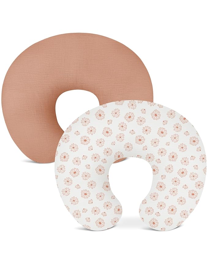 Nursing Pillow Covers 2 Pack, Muslin Nursing Cover by Wimist