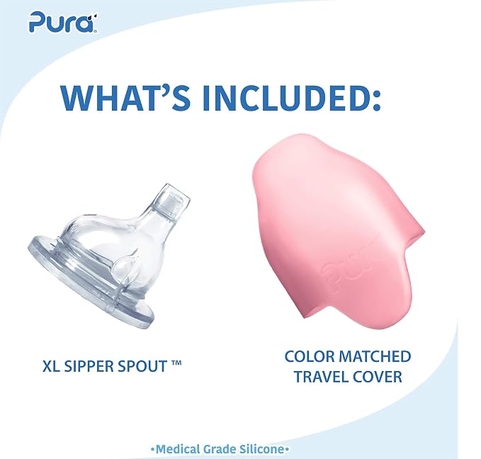 Pura Kiki 9oz/260ml Stainless Steel Insulated Sippy Bottle w/Sleeve, - Image 2