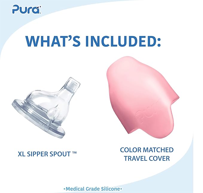 Pura Kiki 9oz/260ml Stainless Steel Insulated Sippy Bottle w/Sleeve, - Image 2