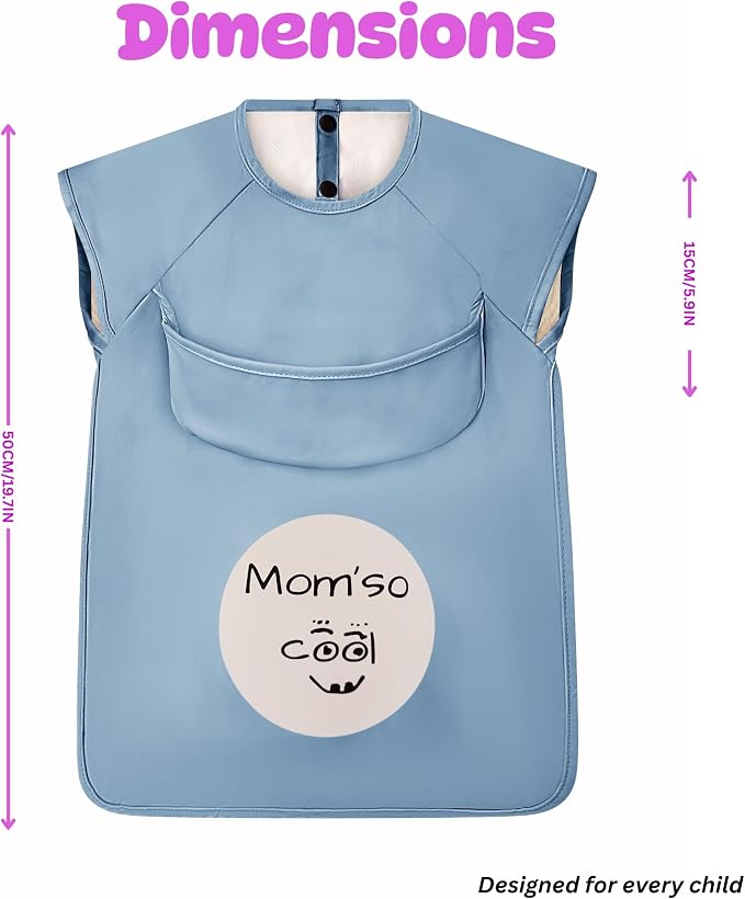 Mom'so cool bib set, Cool baby blue color - Image 3