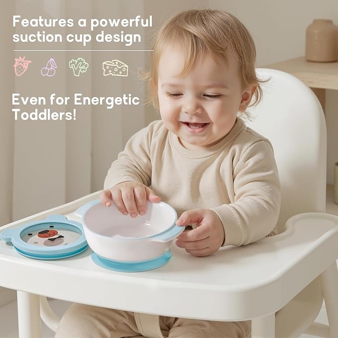 Ceramic Suction Bowl for Babies and Toddlers, Non-Slip Silicone Suction Cup - Image 3