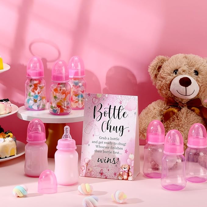 TrelaCo Bottle Chug Baby Shower Game 20 Pcs Baby Bottles Shower Favor - Image 4
