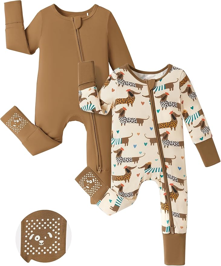 PATPAT Baby Footie Romper with Mittens by PATPAT