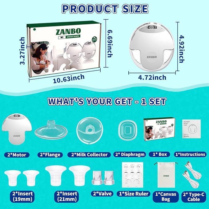 Electric Breast Pump 2025 Upgrade Hands Free Breast Pump 2-Pack 32db Ultra - Image 4