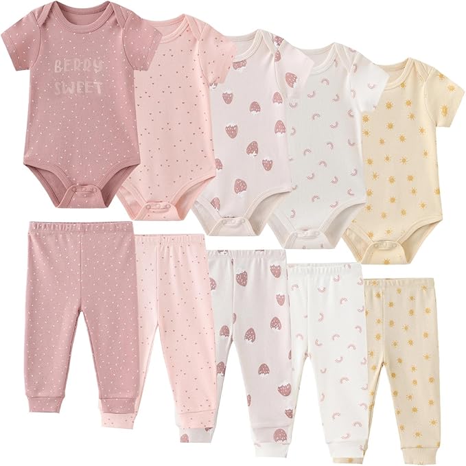 Unisex Baby Boy Girl Pants Sets 10 pack Cotton Casual New born Clothes Comfort by JELYLOVE