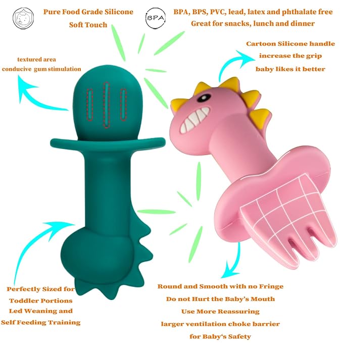 Silicone Toddler Dinosaur Feeding Placemat Set - Image 3