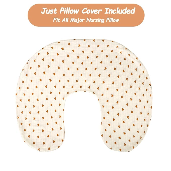 Hooyax Muslin Nursing Pillow Cover, Feeding Pillow Slipcover - Image 2