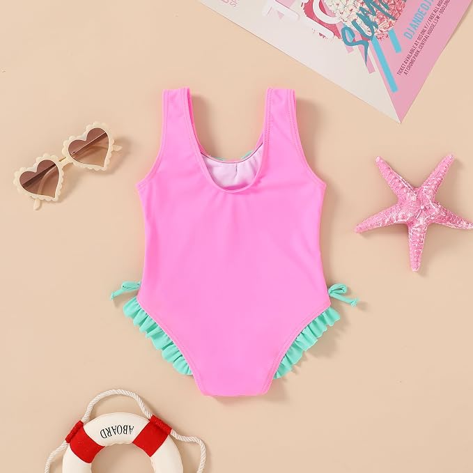 YOUNGER TREE Toddler Swimsuit Girl Cute Stripe One-Piece Ruffle Swimwear Baby - Image 2