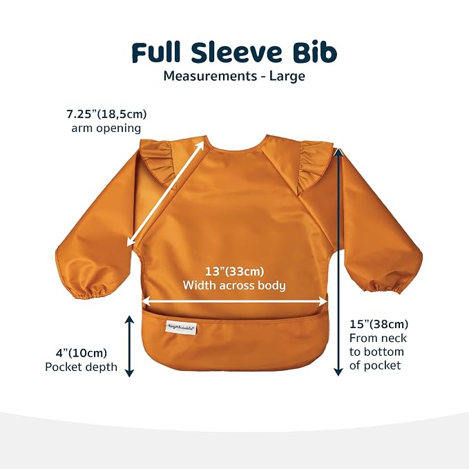 Tiny Twinkle Mess Proof Baby Bib, Waterproof Smock Baby Bib - Image 2