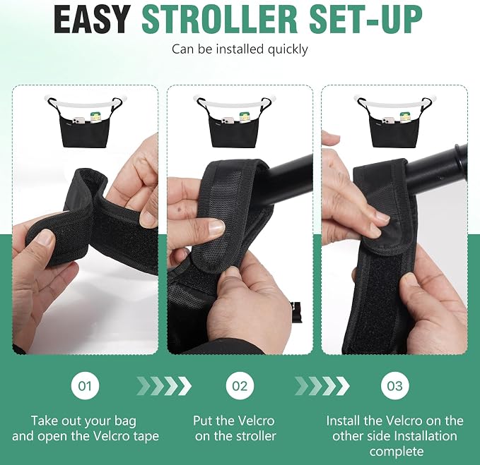 Stroller Caddy, Universal Stroller Organizer, 600oz Large Storage Stroller - Image 7