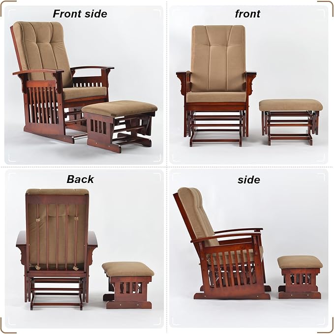 Solid Wood Rocking Glider Chair - Image 7
