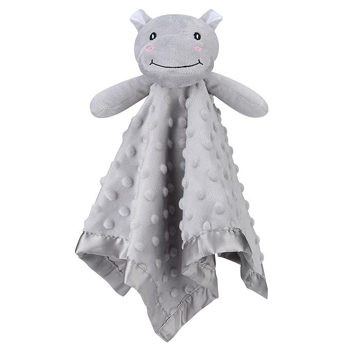 Pro Goleem Hippo Loveys for Babies, Soft Security Blanket Baby Snuggle Toy by ProGoleem
