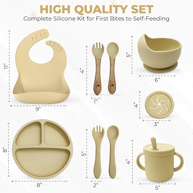 12-Piece Silicone Baby Feeding Set – Suction Bowl, Divided Plate, Utensils & - Image 3