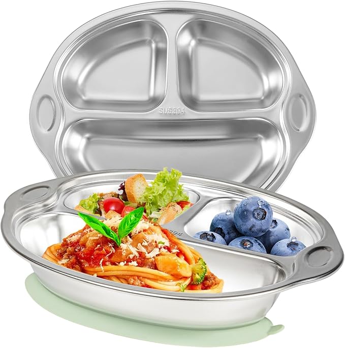 Stainless Steel Baby Suction Plates: Divided Plates by MrsChou