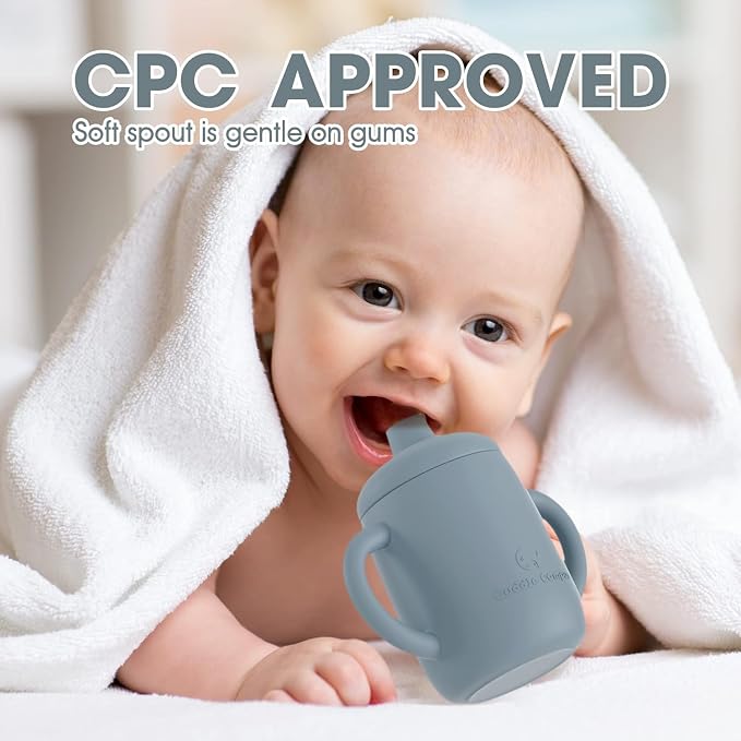 Cuddle Campus Sippy Cups 7OZ, Baby Cups, Shatterproof Silicone Straw Cup - Image 6