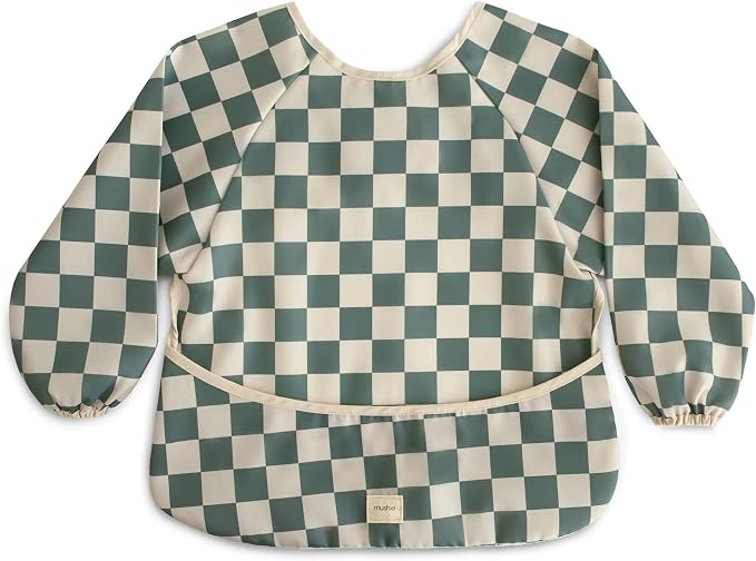 mushie Long Sleeve Baby Bib | Water Resistant Adjustable Fit - Image 4