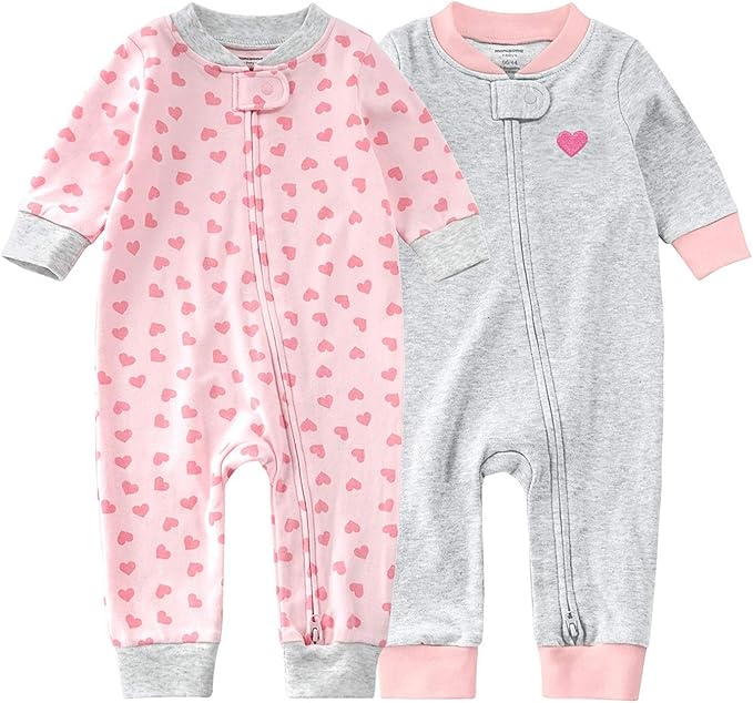 Teach Leanbh Baby 2-Pack Footless Pajamas Cotton Long Sleeve Printing 2 Way by TeachLeanbh