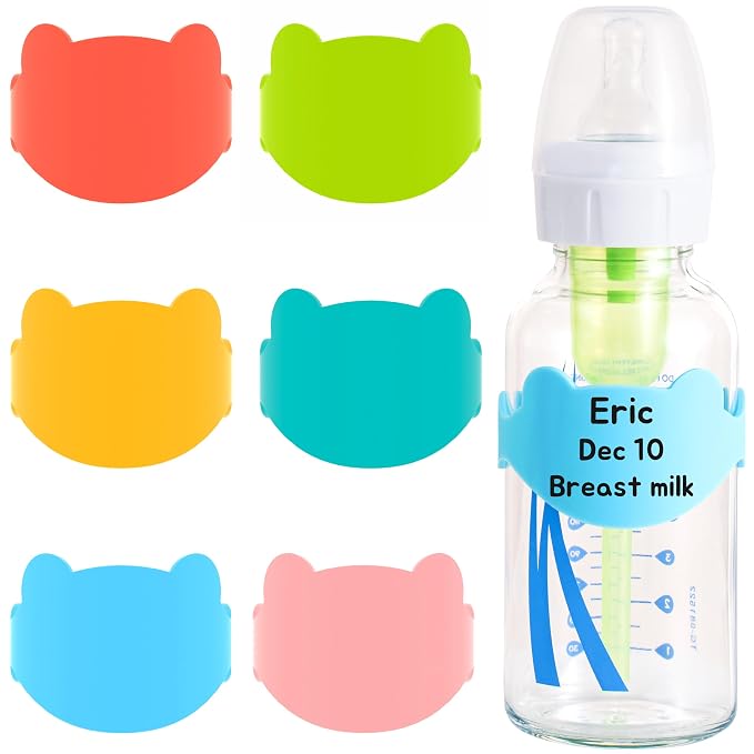 Silicone Baby Bottle Labels for Daycare, Write and Reusable Waterproof Daycare by Aelop