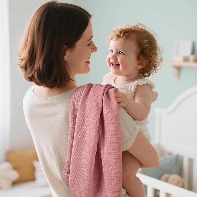 Muslin Receiving Blankets, Neutral Blanket Swaddling - Image 2