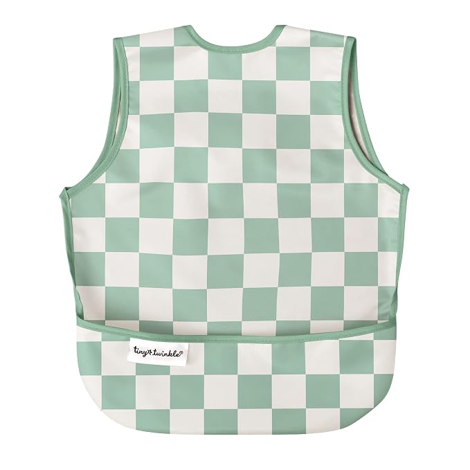 Twinkle Short Sleeve Apron Baby & Toddler Bib – Waterproof, Mess-Proof Bibs by TinyTwinkle