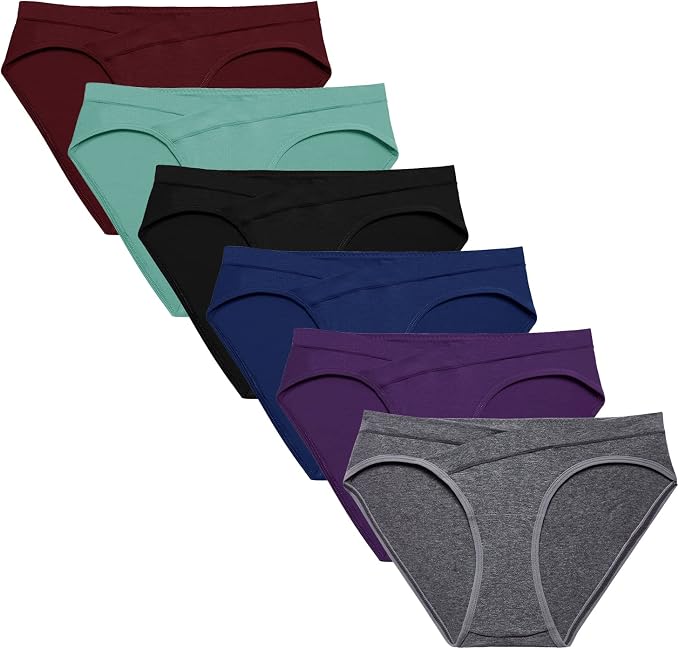 Molasus Cotton Crossover Maternity Underwear Under Bump Pregnancy Bikinis by Molasus