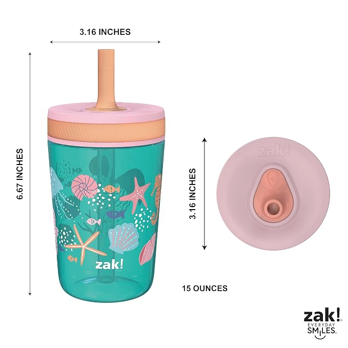 Zak Designs Kelso 15 oz Tumbler Set, Leak-Proof Screw-On Lid - Image 8