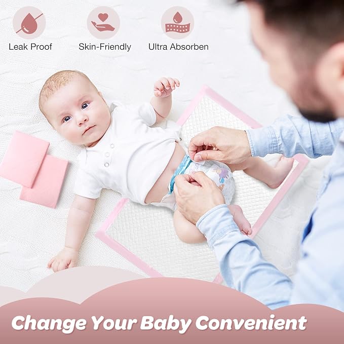 Disposable Changing Pad Liners Pack of 100 Baby Incontinence Changing Pads - Image 5