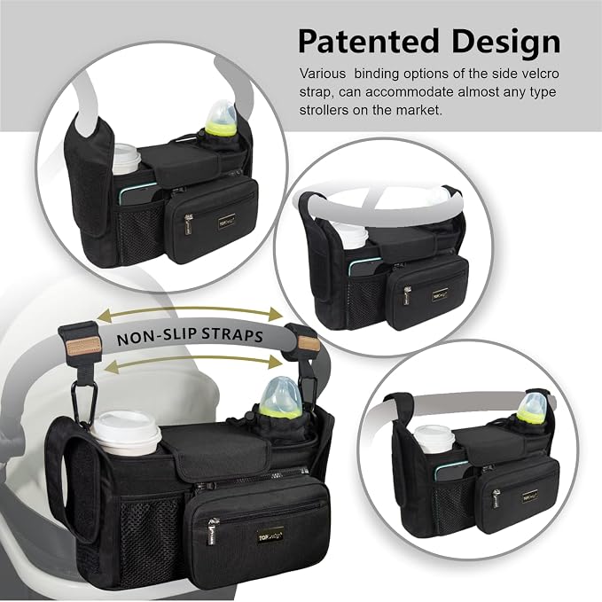 TOPDesign Universal Baby Stroller Organizer, Stroller Caddy - Image 3