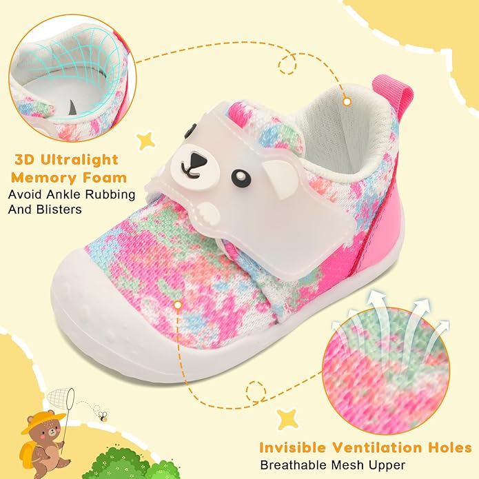 FEETCITY Baby Walking Shoes Wide Baby Shoes Boys Girls Infant Sneakers Crib - Image 4