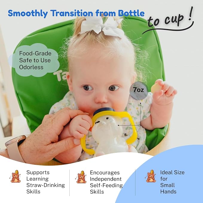 TalkTools Honey Bear Straw Cup, Dishwasher Safe Baby Drinking Bottle, Premium - Image 6