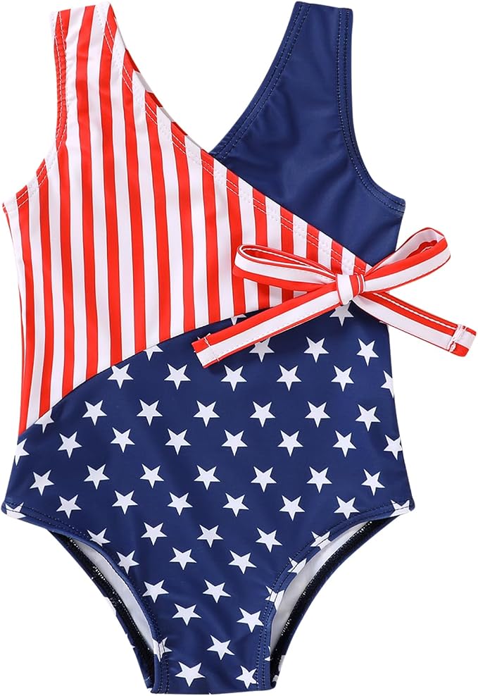 Happy Town Toddler Swimsuit Girl One Piece Bathing Suit Color Block Swimwear by HappyTown